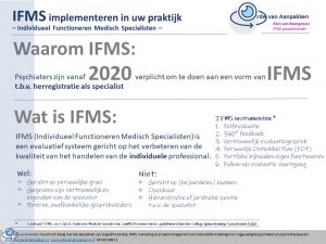Wat en waarom IFMS GGZ Orde van Aanpakken